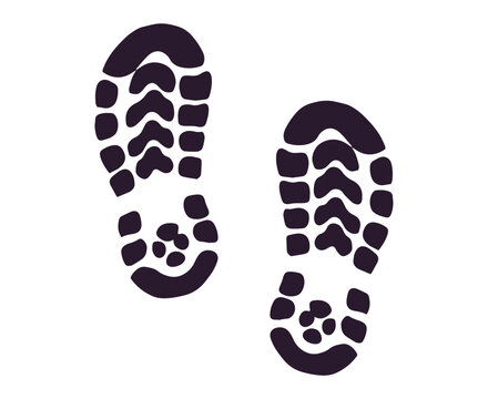 Boot footprints flat icon shoe tracks silhouette