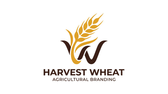 Professional Harvest Wheat Letter W Logo Design.