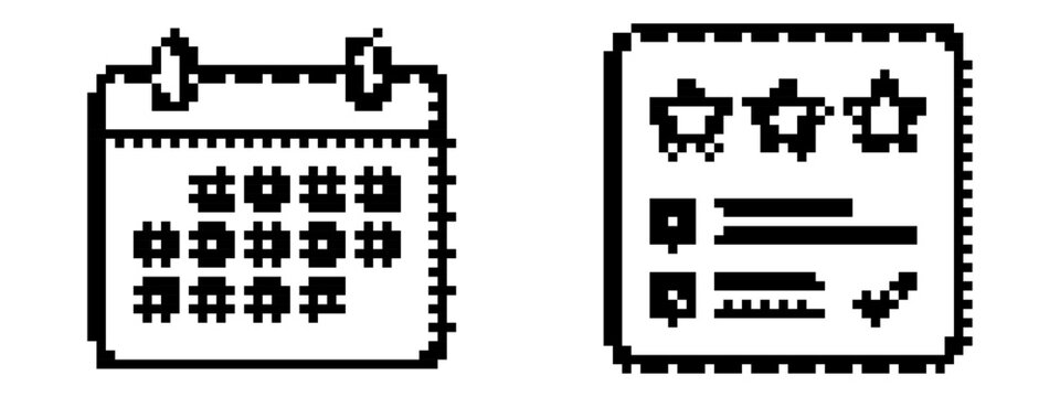 Pixel art of a calendar and todo list