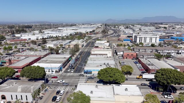 aerial push in city of oxnard california