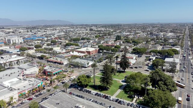 aerial of downtown oxnard california