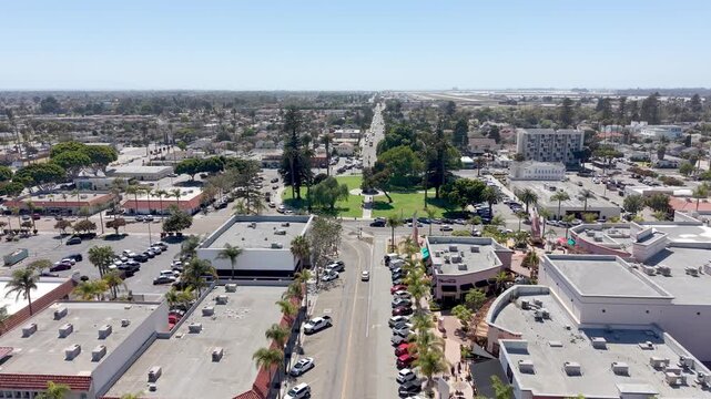 aerial push in over Oxnard California