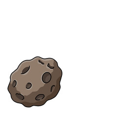 Large brown rock stone boulder asteroid cartoon vector element © Seza