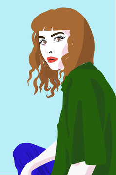 Pop-art style portrait of a woman