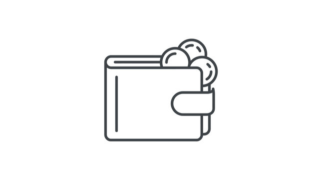 A standard personal leather wallet holding several round metallic currency tokens represents financial wealth management concepts that signify secure banking habits for every regular household