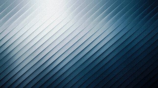 Grainy ribbed abstract blue gradient background with diagonal stripes and textured surface, modern geometric pattern