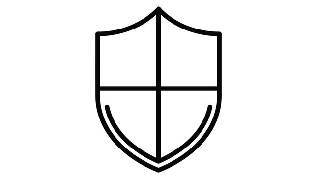 Shield icon, protection symbol, security logo, safety sign, vector graphic