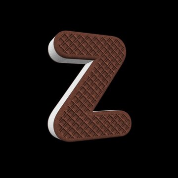 Ice Cream Sandwich 3D Letter Z Loop on Alpha Background