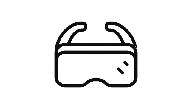 Safety Goggles Line Art Icon Looping Animation for Personal Protective Equipment Presentation