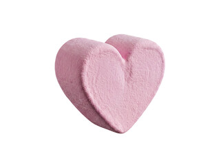 Fototapeta premium Soft, puffy pink heart-shaped marshmallow candy, a sweet confection for Valentine's Day or romantic treats.