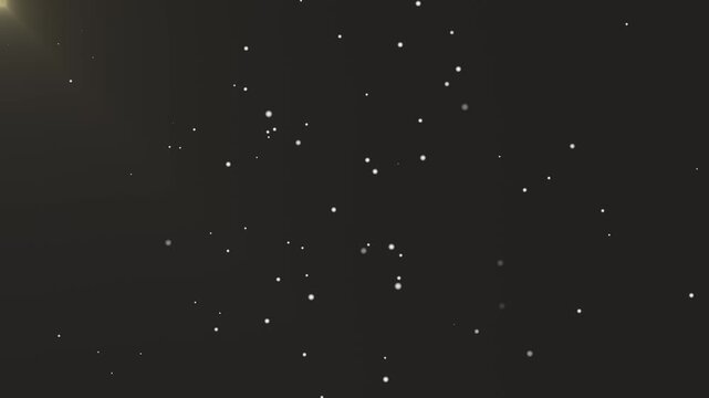 Rain drops on black window with night sky, stars, galaxy, snowfall and particles, winter nature water motion, abstract space universe light magic dark background design