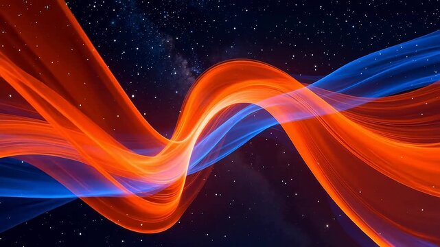 Cosmic swirls of orange and blue