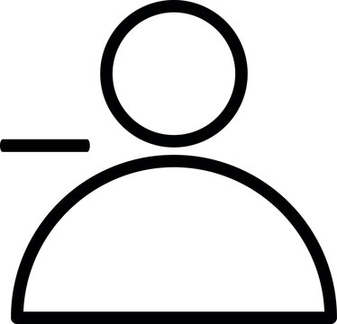 Remove User Line Icon, Outline Delete Profile Avatar and Minus Friend Account Symbol, Isolated EPS Vector File