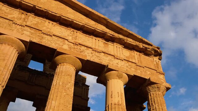ancient temple columns in Agrigento, Sicily