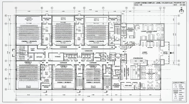 Detailed architectural floor plan of an office level with multiple conference rooms and training areas