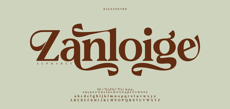 Zanloige Beauty fashion luxury classic letters serif fonts decorative wedding vintage retro logos.