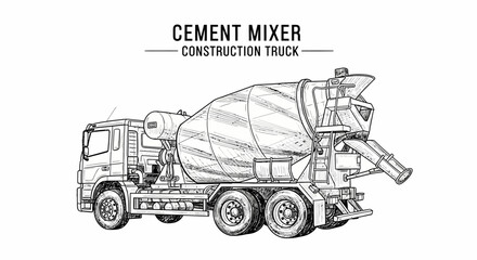 Cement mixer construction truck vehicle. © Julian Vance