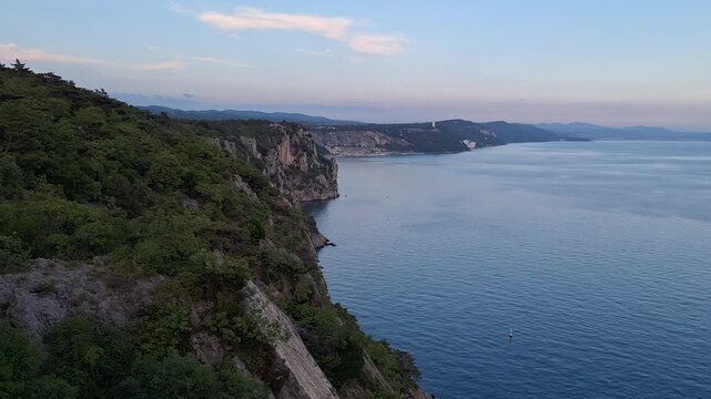Scenic coastal view from the Rilke Trail near Sistiana, Italy