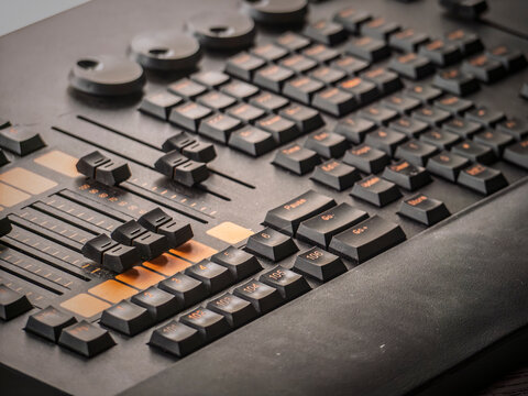 Professional Lighting Control Console with Faders and Buttons for Event Production
