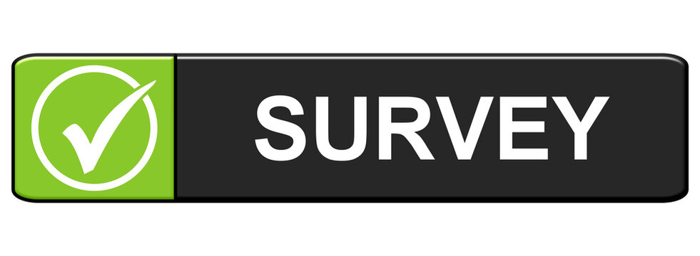 Survey - H&auml;kchen auf gr&uuml;n schwarzem Button