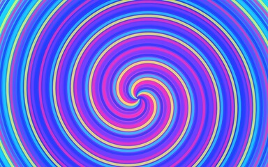 Naklejka premium Vibrant neon spiral pattern with colorful hypnotic concentric circles.