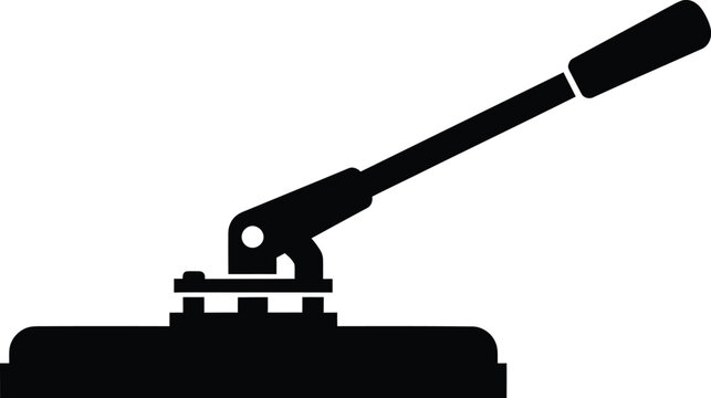 Silhouette vector of a manual heavy duty industrial press machine design