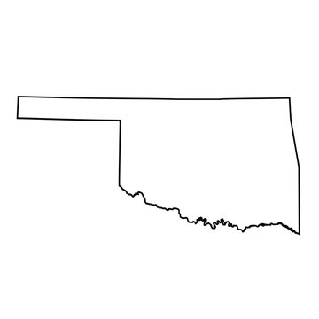 Oklahoma Silhouette Black Outline On White Background