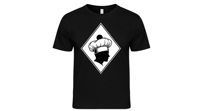 Black t-shirt with white diamond-shaped of a screaming face