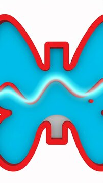 Stylized red and blue thyroid gland medical icon.