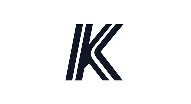 Bold black sans-serif uppercase letter k on white background, typography