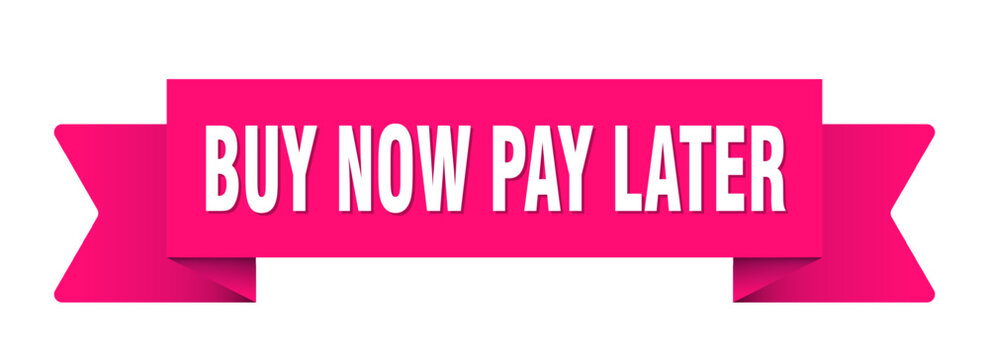 buy now pay later ribbon isolated on transparent background. buy now pay later ribbon