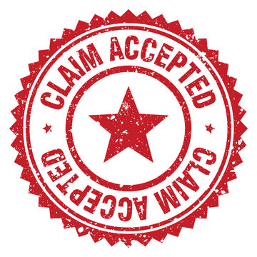 claim accepted red grunge round stamp. claim accepted stamp
