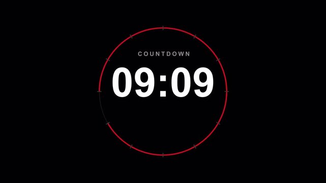 Sleek Dark Flip Card Timer Animation | 10 Minute Digital Countdown Motion Graphic for Presentation Background