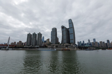 Obraz premium Chongqing,China- October 25,2025, The Raffles City Chongqing landscape in Chongqing city, China