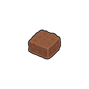 Shrimp Paste Block Flat Vector Illustration