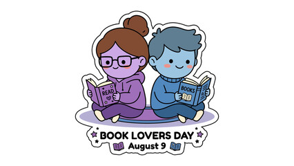 Fototapeta premium Couple Reading Together for Book Lovers Day