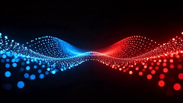 Blue and red light wave patterns