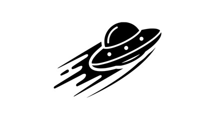 Flying Saucer Silhouette - Alien Spaceship UFO Illustration © Lah