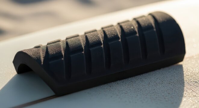 Close-up of black rubber grip texture.