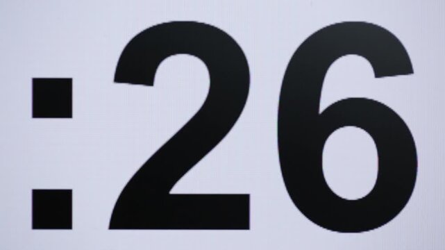 Pixel-style analog timer, 30-second countdown