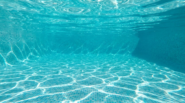 Clear blue underwater swimming pool surface.