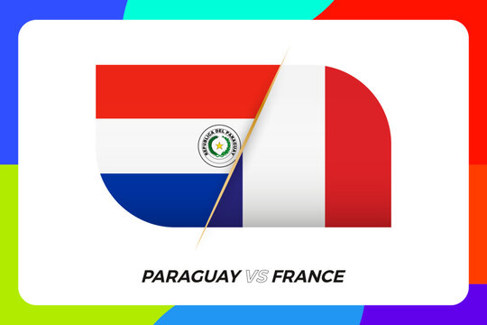 Paraguay vs France International Sports Tournament Icon.