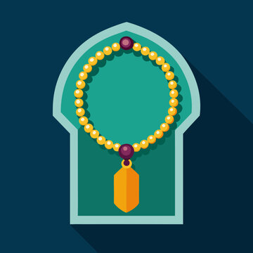 Islamic Prayer Beads with Golden Pendant