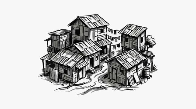 Isometric view of a complex modular building structure.
