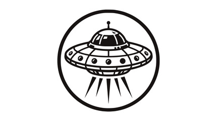 Retro UFO Flying Saucer Icon © Noi
