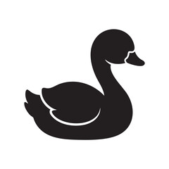 Black swan silhouette isolated on white background, Vector, illustration © Emam's Creation