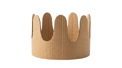 Cardboard crown isolated on transparent background