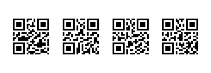 Fototapeta premium Simple QR Code Vector Illustration Modern QR Code Barcode