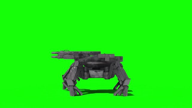 Security Guard Robot Animation on Green Screen &ndash; Ready-to-Use Cinematic VFX Asset 4K