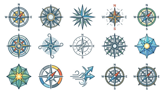 Various compass designs are displayed on a white background for 2026-06-30 reference
